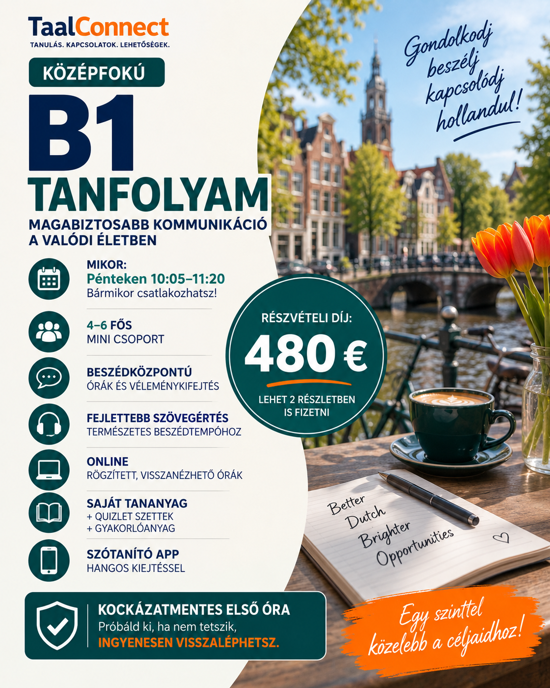 B1 holland tanfolyam (középfok) - Péntek délelőtt