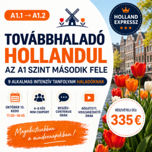 Magabiztos alapok Hollandul – A1.1 → A1.2 (A1 második fele)